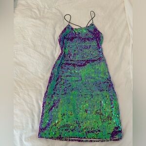 BY THE WAY iridescent sequin short dress size XS